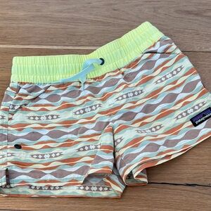 Patagonia Kids Swim Trunks - Yellow and Orange Waves